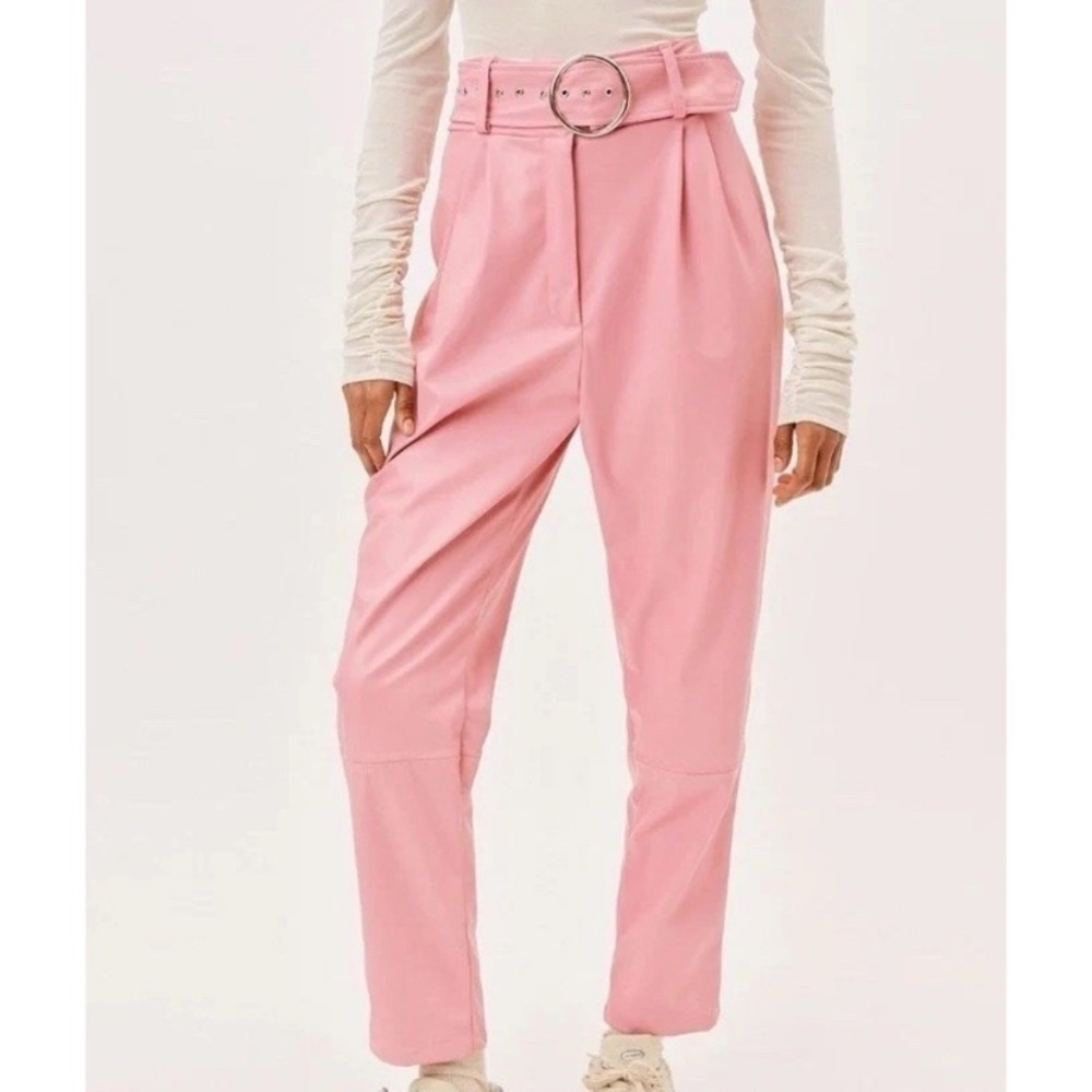 New! For Love And Lemons Talia Faux Leather Wide Leg Pants 2638